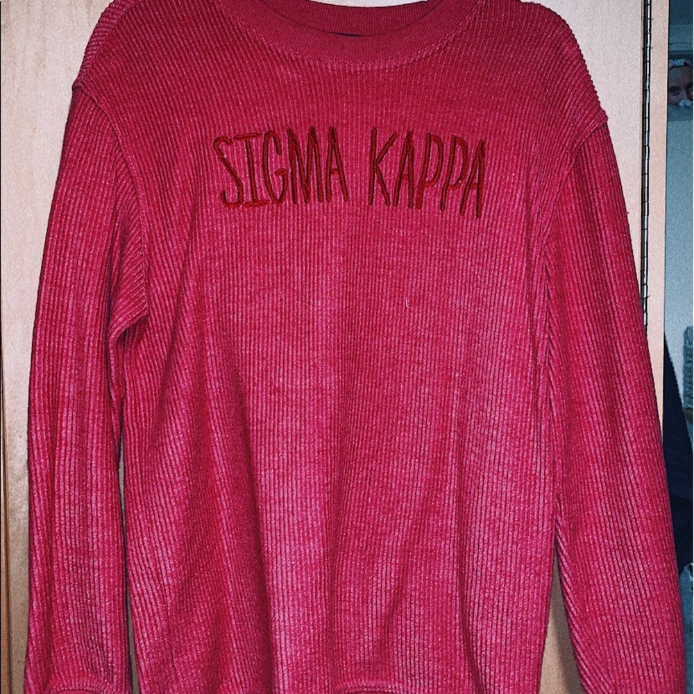 corded crew neck